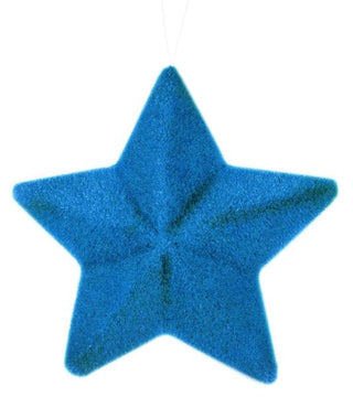9"Lx9"H Flocked Pointed Star | BRIGHT BLUE |  FLOCKED FOAM | HJ9021EK