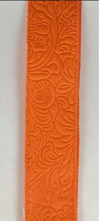 RIBBON | 1.5 "X 10YD | FLORAL EMBOSSED | ORANGE | 42466-09-19