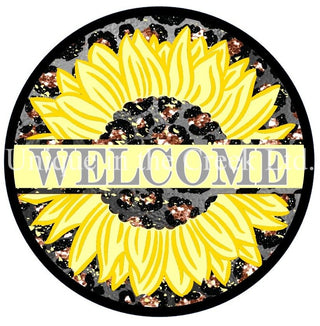 WREATH SIGN | 8" ALUMINUM | WELCOME | SUFLOWER | SUMMER | ANIMAL PRINT | EVERYDAY