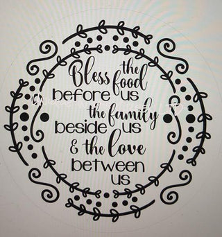 Vinyl Decal | Bless This Food | Thanksgiving | Autumn | Fall | Religious