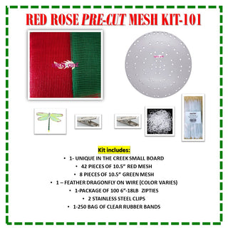 WREATH KIT | Pre-Cut Decomesh | Red Flower Kit