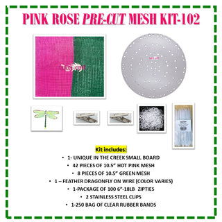 WREATH KIT | Pre-Cut Decomesh | Hot Pink Flower Kit