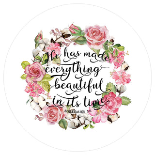 WREATH SIGN UITC | 6" ALUMINUM | EVERYTHING BEAUTIFUL | RELIGIOUS | BIBLE VERSE | EVERYDAY