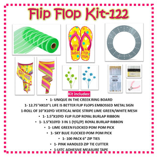 WREATH KIT  | FULL ROLL DECOMESH | FLIP FLOP | LIFE IS BETTER IN FLIP FLOPS | KIT122RI