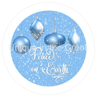 WREATH SIGN | 8 " ALUMINUM WREATH SIGN | PEACE ON EARTH | WINTER | CHRISTMAS | RELIGIOUS