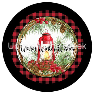 VINYL DECAL | WARM WINTER WISHES | LANTERN | WINTER | CHRISTMAS