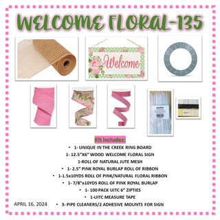 WREATH KIT  | FULL ROLL DECOMESH | WELCOME FLORAL | MOTHERS DAY