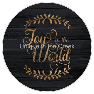 VINYL DECAL | JOY TO THE WORLD | BLACK & GOLD | RELIGIOUS |  CHRISTMAS