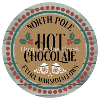 AUTOCOLLANT VINYLE | PÔLE NORD | CHOCOLAT CHAUD | GUIMAUVES SUPPLÉMENTAIRES | NOËL