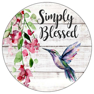 WREATH SIGN UITC | 6" ALUMINUM | SIMPLY BLESSED | EVERYDAY