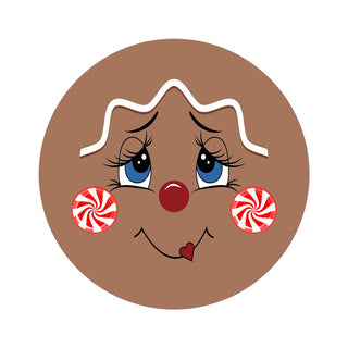 Vinyl Decal | Gingerbread Girl Face | Christmas | Winter
