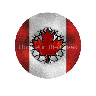 Panneau de couronne en aluminium de 8 pouces | CANADA | LOOK VERRE TACHÉ | PATRIOTIQUE