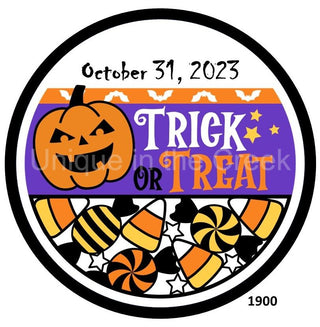 WREATH SIGN | 8" ALUMINUM | TRICK OR TREAT | HALLOWEEN