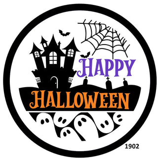 SIGNE DE COURONNE EN ALUMINIUM DE 8" | HAPPY HALLOWEEN | HALLOWEEN