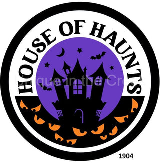 WREATH SIGN | 8" ALUMINUM | HOUSE OF HAUNTS | HALLOWEEN