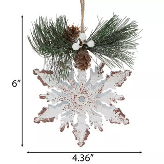 WREATH ACCENT | Rustic Snowflake Ornament Set by