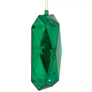 WREATH ACCENT | RECTANGLE FACETED GEM ORNAMENT | GREEN