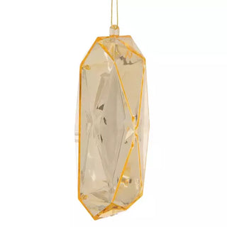 WREATH ACCENT | RECTANGLE FACETED GEM ORNAMENT | GOLD