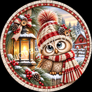 Red Winter Owl - Design 2226