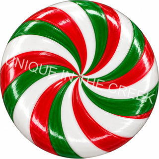 Glossy Red Green Peppermint Swirl - Design 2241