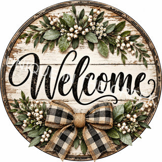 Rustic Welcome Wreath Plaque - Design 2249