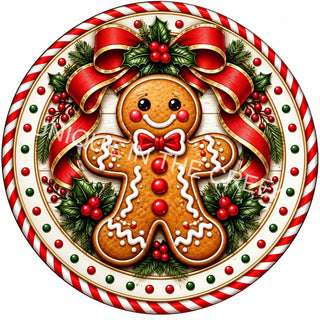 Festive Gingerbread Candy Cane Medallion - Design 2257