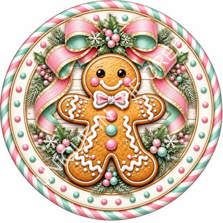 Pastel Gingerbread Christmas Wreath - Design 2259
