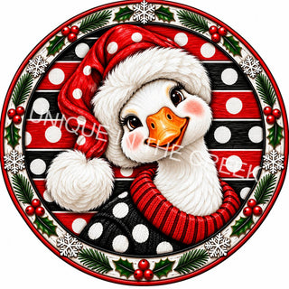 Festive Polka-Dot Goose Ornament - Design 2260