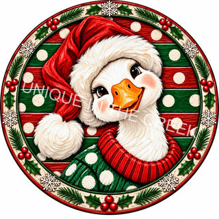 Festive Santa Goose Christmas Medallion - Design 2261