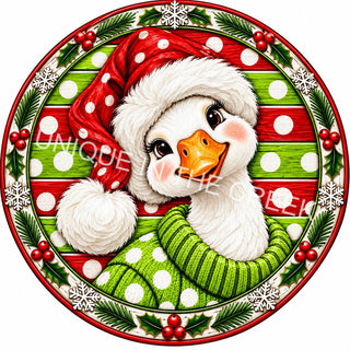 Festive Santa Goose Holiday Medallion - Design 2262