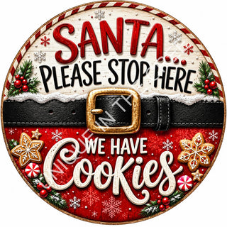 Santa’s Cookie Stop Holiday Plaque