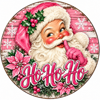 Vintage Santa Christmas PINK