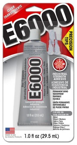 E6000® Glue Clear Low Visc | 1oz TUBE w/Precision Tips | DRIES CLEAR | 231020C