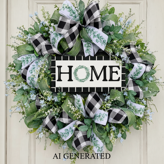 DIY WREATH KIT  | EVERYDAY - HOME | BLACK/WHITE/SAGE/NAT | KIT059HO-26CAN