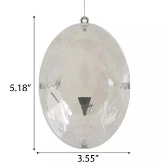 WREATH ACCENT | OVAL FACETED GEM ORNAMENT | SILVER