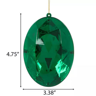 WREATH ACCENT | OVAL FACETED GEM ORNAMENT | GREEN