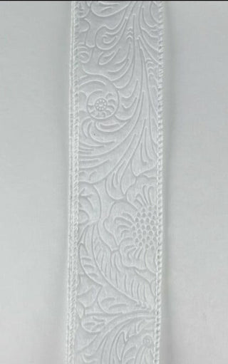 RIBBON | 1.5 "X 10YD | FLORAL EMBOSSED | WHITE | 42466-09-01