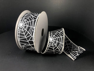 RIBBON | 1.5" X 10 YD | SPIDER WEB | BLACK/WHITE | 51007-09-21