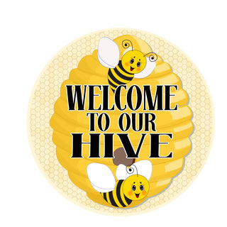 WREATH SIGN | 8" ALUMINUM | WELCOME TO OUR HOME | BEE | EVERYDAY | HIVE