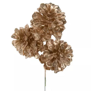 WREATH ACCENT | METALLIC GOLD PINECONE PICK
