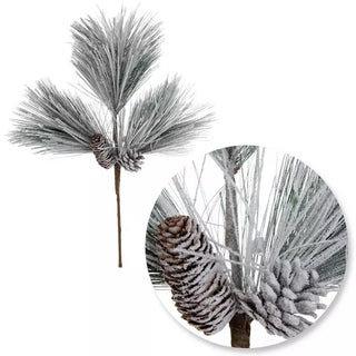 WREATH ACCENT | Flocked Pinecone & Pine Pick