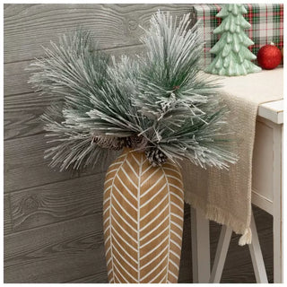 WREATH ACCENT | Flocked Pinecone & Pine Pick