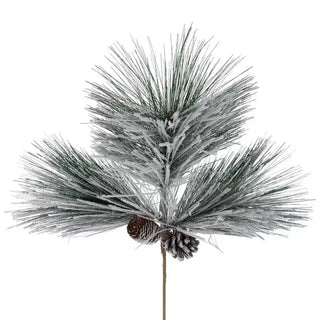 WREATH ACCENT | Flocked Pinecone & Pine Pick