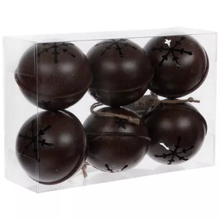 WREATH ACCENT | Brown Jingle Bell Ornaments | pack of 6 |  5747670
