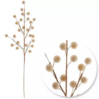 WREATH ACCENT | Frosted Berry Spray | GOLD/CLEAR