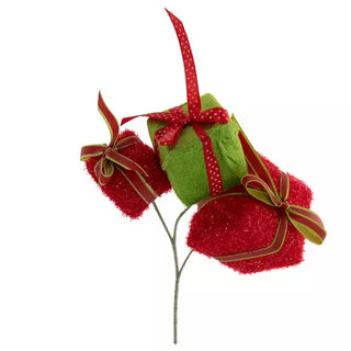 WREATH ACCENT | Red & Green Gift Boxes Pick