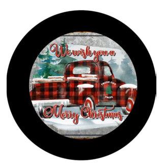 Vinyl Decal | Merry Christmas | Buffalo Check | Truck | Christmas | Winter