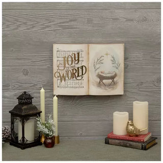 WREATH SIGN | JOY TO THE WORLD BOOK SIGN | MDF AND PLASTIC