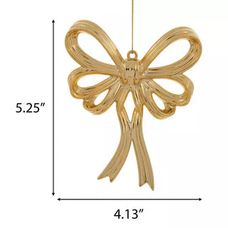 WREATH ACCENT | METALLIC BOW ORNAMENTS SETS | GOLD