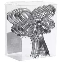 WREATH ACCENT | METALLIC BOW ORNAMENTS SETS | SILVER
